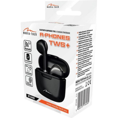 TWS Media-Tech R-PHONES TWS+ Black (MT3608K)
