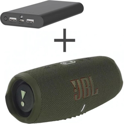 JBL Charge 5 Green (JBLCHARGE5GRN) + Griffin 20000 mAh (GP-149-BLK)