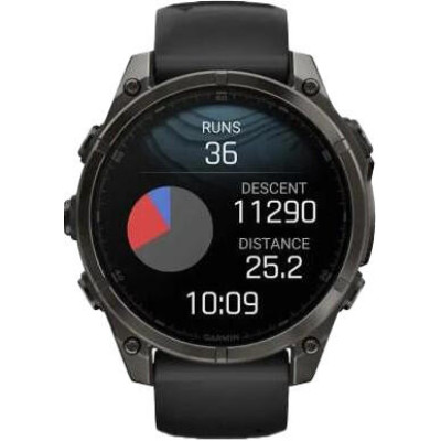 Garmin Fenix 8 43mm AMOLED Sapphire Carbon Gray DLC Tit. w. Black/Pebble Gray S. Band (010-02903-20/21)