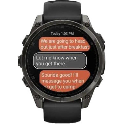 Garmin Fenix 8 43mm AMOLED Sapphire Carbon Gray DLC Tit. w. Black/Pebble Gray S. Band (010-02903-20/21)