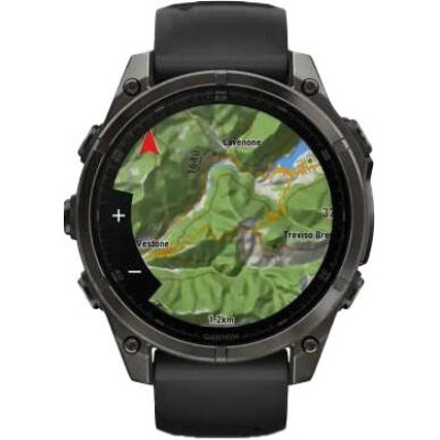 Garmin Fenix 8 43mm AMOLED Sapphire Carbon Gray DLC Tit. w. Black/Pebble Gray S. Band (010-02903-20/21)