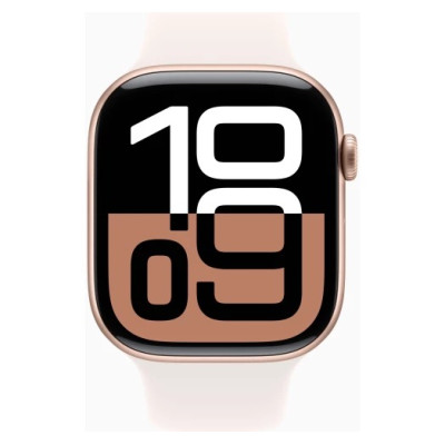 Apple Watch Series 10 GPS 46mm Rose Gold Alu. Case w. Light Blush Solo Loop Size 4 (MWX23+MY9T3)