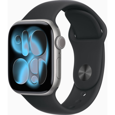 Apple Watch Series 11 GPS 42mm Space Grey Alu. Case w. Black S. Band - S/M (MEQW4)