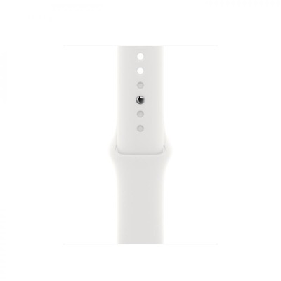 Apple Watch Series 8 GPS + Cellular 41mm Silver S. Steel Case w. White S. Band (MNJ53)