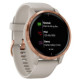 Garmin Venu Rose Gold Stainless Steel Bezel w. Light Sand and Silicone B. (010-02173-21)
