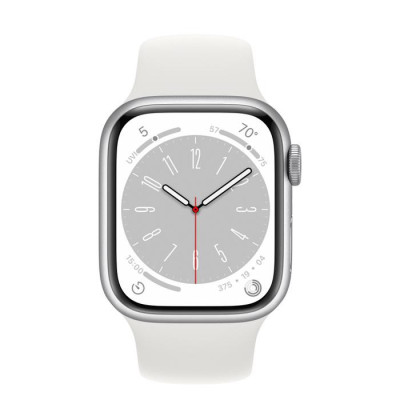Apple Watch Series 8 GPS + Cellular 41mm Silver Aluminum Case with White S. Band (MP4A3)