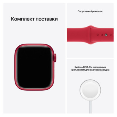 Apple Watch Series 7 GPS 45mm PRODUCT RED Aluminum Case With PRODUCT RED Sport Band (MKJU3)