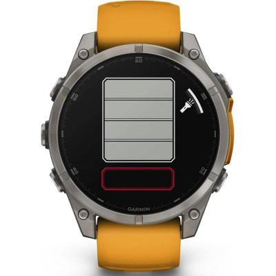 Garmin Fenix 8 47mm AMOLED Sapphire Titanium w. Spark Orange/Graphite Silicone Band (010-02904-10/11/19)