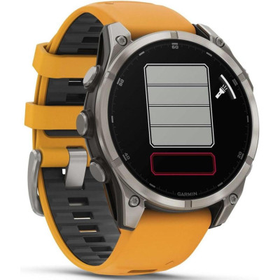 Garmin Fenix 8 47mm AMOLED Sapphire Titanium w. Spark Orange/Graphite Silicone Band (010-02904-10/11/19)