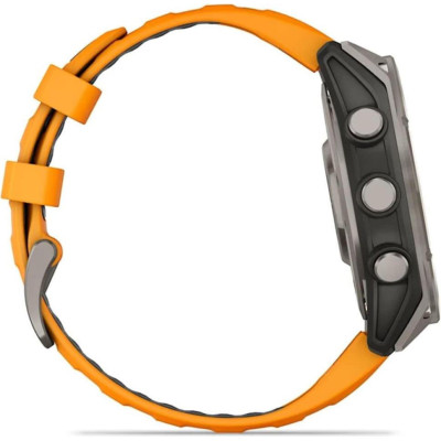 Garmin Fenix 8 47mm AMOLED Sapphire Titanium w. Spark Orange/Graphite Silicone Band (010-02904-10/11/19)