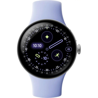Google Pixel Watch 4 41mm Wi-Fi Polished Silver Aluminum case / Iris Active Band