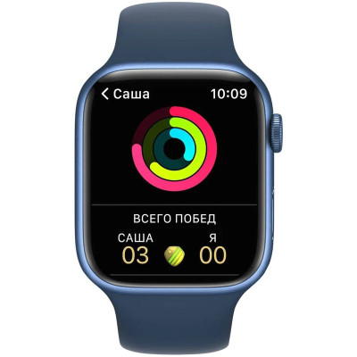 Apple Watch Series 7 GPS 45mm Blue Aluminum Case With Blue Sport Band (MKN83)
