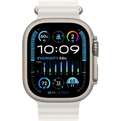 Apple Watch Ultra 2 GPS + Cellular 49mm Titanium Case with White Ocean Band (MREJ3)