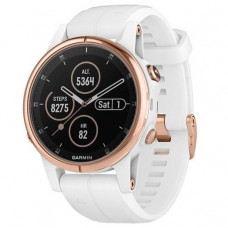 Garmin Fenix 5S Plus Sapphire Rose Gold-tone with Carrara White Band (010-01987-06)