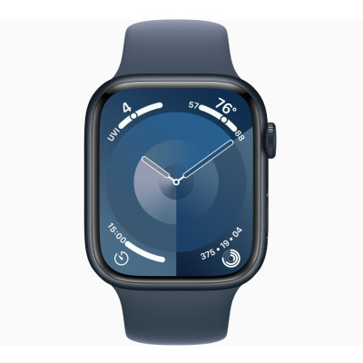 Apple Watch Series 9 45mm Midnight (MR9Q3) with Apple Watch 45mm Storm Blue Sport Band M/L (MT3R3)