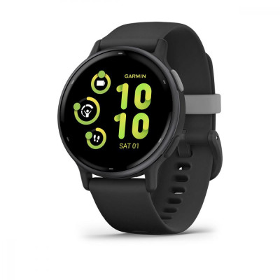 Garmin vivoactive 5 Slate Aluminum Bezel with Black Case and Silicone Band (010-02862-10)