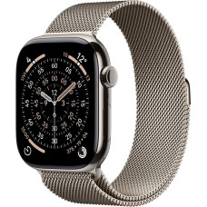 Apple Watch Series 11 GPS + Cellular 46mm Natural Tit. Case w. Natural Milanese Loop - M/L (MFD04)