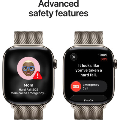 Apple Watch Series 11 GPS + Cellular 46mm Natural Tit. Case w. Natural Milanese Loop - M/L (MFD04)