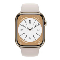 Apple Watch Series 8 GPS + Cellular 41mm Gold S. Steel Case w. Starlight S. Band (MNJC3)