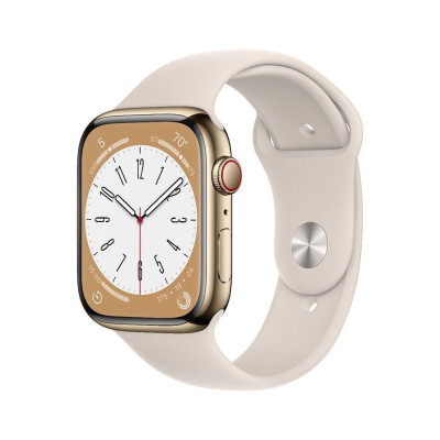 Apple Watch Series 8 GPS + Cellular 41mm Gold S. Steel Case w. Starlight S. Band (MNJC3)