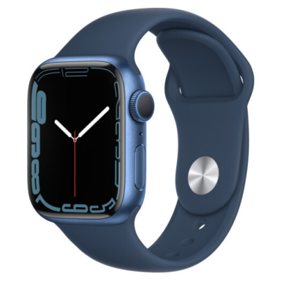 Apple Watch Series 7 GPS 41mm Blue Aluminum Case With Sport Band - Blue MKN13A