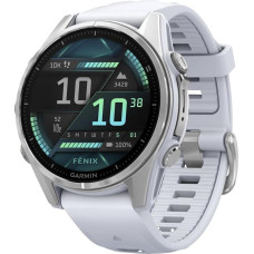 Garmin Fenix 8 43mm AMOLED Silver with Whitestone Silicone Band (010-02903-00)
