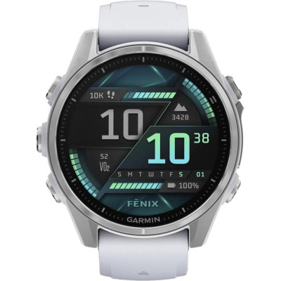 Garmin Fenix 8 43mm AMOLED Silver with Whitestone Silicone Band (010-02903-00)