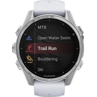 Garmin Fenix 8 43mm AMOLED Silver with Whitestone Silicone Band (010-02903-00)