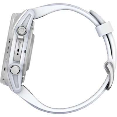 Garmin Fenix 8 43mm AMOLED Silver with Whitestone Silicone Band (010-02903-00)