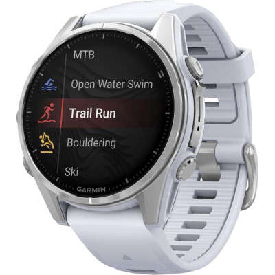 Garmin Fenix 8 43mm AMOLED Silver with Whitestone Silicone Band (010-02903-00)