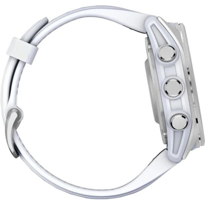 Garmin Fenix 8 43mm AMOLED Silver with Whitestone Silicone Band (010-02903-00)