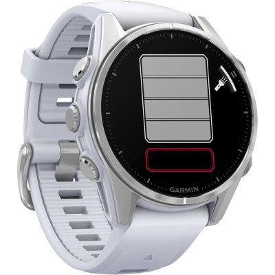 Garmin Fenix 8 43mm AMOLED Silver with Whitestone Silicone Band (010-02903-00)