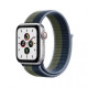 Apple Watch SE GPS + Cellular 40мм Silver Aluminum Case w. Abyss Blue/Moss Green S/Loop (MKQM3)