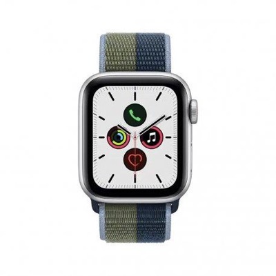 Apple Watch SE GPS + Cellular 40мм Silver Aluminum Case w. Abyss Blue/Moss Green S/Loop (MKQM3)
