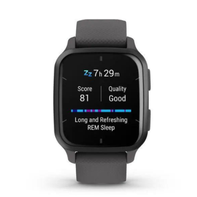 Garmin Venu Sq 2 Slate Aluminum Bezel with Shadow Gray Case and Silicone Band (010-02701-00/10)