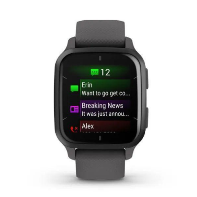 Garmin Venu Sq 2 Slate Aluminum Bezel with Shadow Gray Case and Silicone Band (010-02701-00/10)