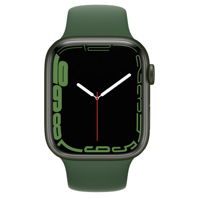 Apple Watch Series 7 GPS + Cellular 45mm Green Aluminum Case with Clover Sport Band (MKJ93)