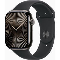 Apple Watch Series 10 GPS + Cellular 46mm Slate Titanium Case w. Black Sport Band - S/M (MWYD3)