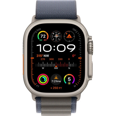 Apple Watch Ultra 2 GPS + Cellular 49mm Titanium Case with Blue Alpine Loop - Large (MREQ3)