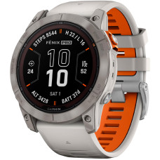 Garmin Fenix 7X Pro Sapphire Solar Titanium with Grey/Orange Band (010-02778-64)