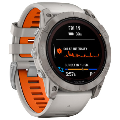 Garmin Fenix 7X Pro Sapphire Solar Titanium with Grey/Orange Band (010-02778-64)