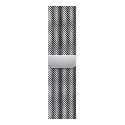 Apple Watch Series 7 GPS + Cellular 41mm Silver Stainless Steel Case with Silver Milanese Loop (MKHF3)