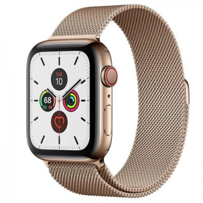 Apple Watch Series 5 LTE 44mm Gold Steel w. Gold Milanese Loop - Gold Steel (MWW62/MWWJ2)
