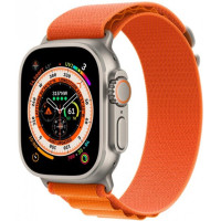Apple Watch Ultra GPS + Cellular 49mm Titanium Case with Orange Alpine Loop - Large (MQEV3/MQFM3)