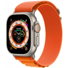 Apple Watch Ultra GPS + Cellular 49mm Titanium Case with Orange Alpine Loop - Large (MQEV3/MQFM3)