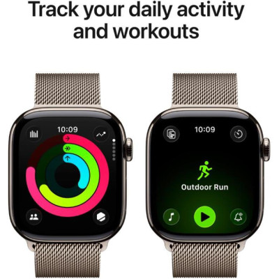 Apple Watch Series 11 GPS + Cellular 42mm Natural Tit. Case w. Natural Milanese Loop (MF8P4)