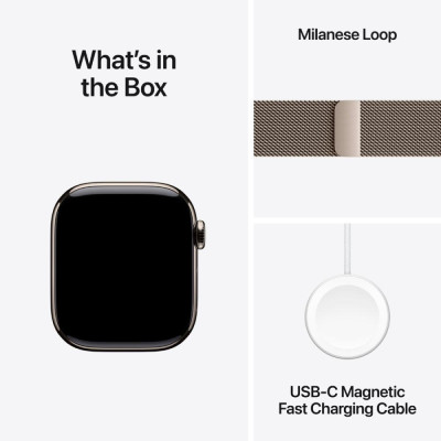 Apple Watch Series 11 GPS + Cellular 42mm Natural Tit. Case w. Natural Milanese Loop (MF8P4)