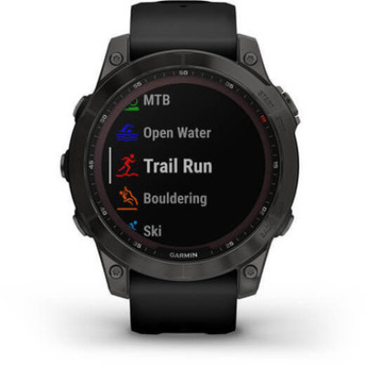 Garmin Fenix 7 Sapphire Solar Carbon Gray DLC Titanium with Black Band (010-02540-20/21)