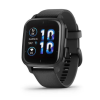 Garmin Venu Sq 2 – Music Edition Slate Aluminum Bezel with Black Case and Silicone Band (010-02700-00/10)