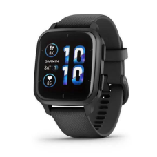 Garmin Venu Sq 2 – Music Edition Slate Aluminum Bezel with Black Case and Silicone Band (010-02700-00/10)